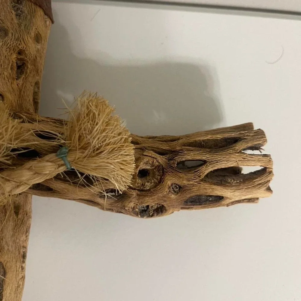 Vintage Rustic Driftwood cross with rope detail‎